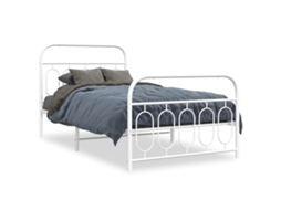 Bed Frame, Bed Frames Vidaxl Branco Metal (107 X 203 Cm)