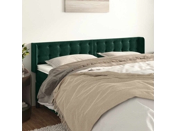Vidaxl Cabeceira De Cama C/ Abas Veludo 183x16x78/88cm Verde-escuro