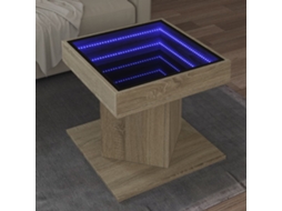 Vidaxl Mesa De Centro C/ Leds 50x50x45 Madeira Processada