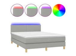 Box Spring Bed, Box Spring Beds Vidaxl Cinzeto Tecido (140 X 200 Cm)