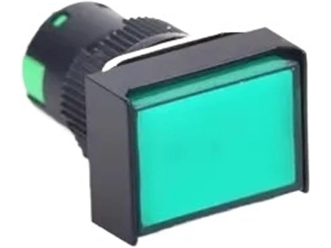 1 Unidade De Interruptor Botão Pressão Retangular La16-11cz Verde Com Reinicialização Automática E Luz, 24v, 16mm, 5 Pinos