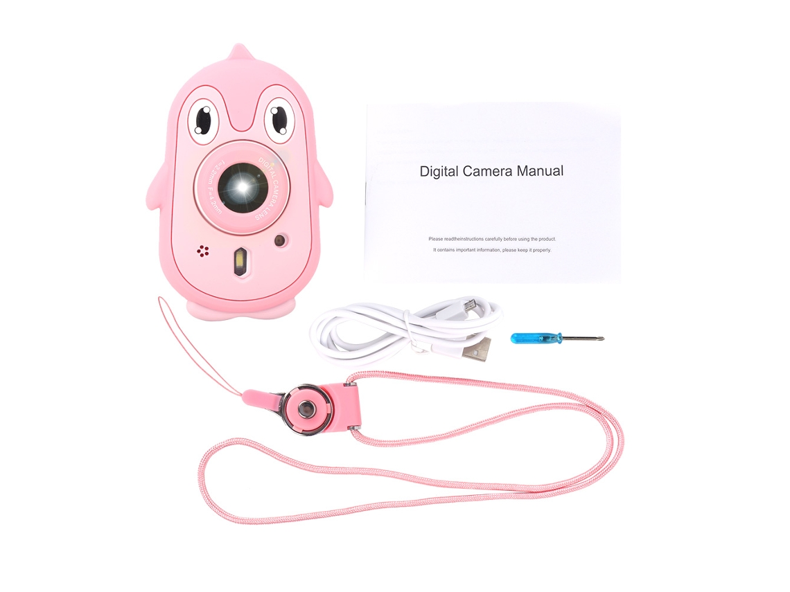 Câmera Infantil 3m À Prova Dágua, Tela Ips De 2,4 Polegadas Com Capa De Silicone E Filtro Para Jogos, Rosa Brilvibera