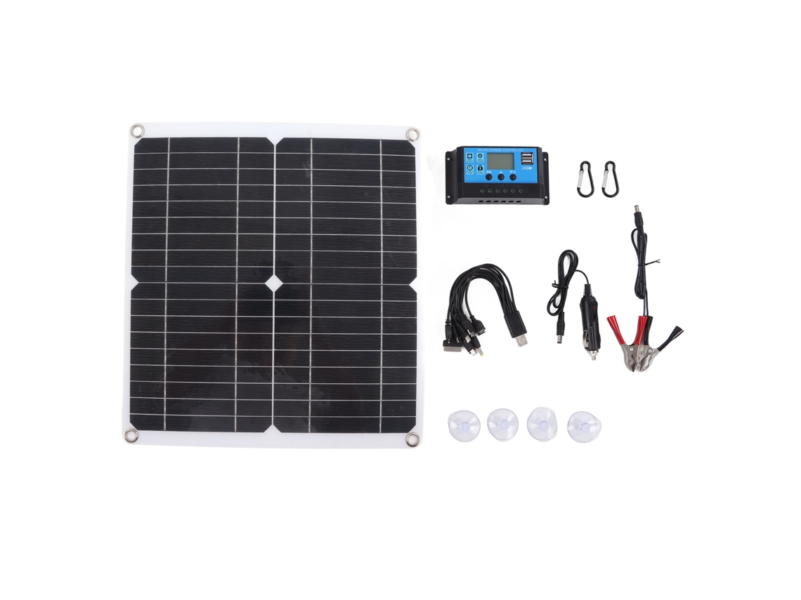 Kit Painel Solar 20W 12V Monocristalino IP65 com Controlador 10A para Exterior S/MARCA
