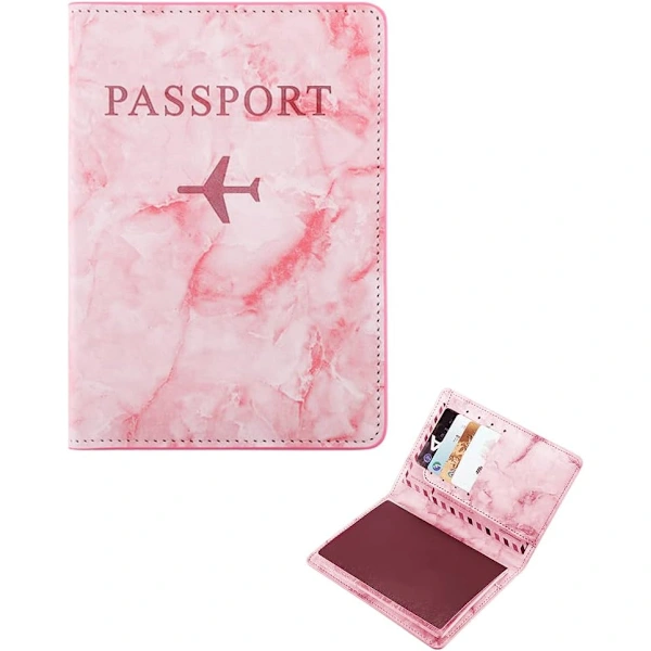 Porta-passaporte, Capa Protetora Para Passaporte, Porta-passaporte Com Proteção Rfid, Porta-passaporte Para Mulheres E Homens(rosa)