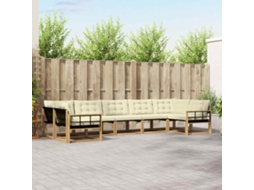 Vidaxl Conjunto De Sofás Para Exterior 7 Unid. Branco E Creme