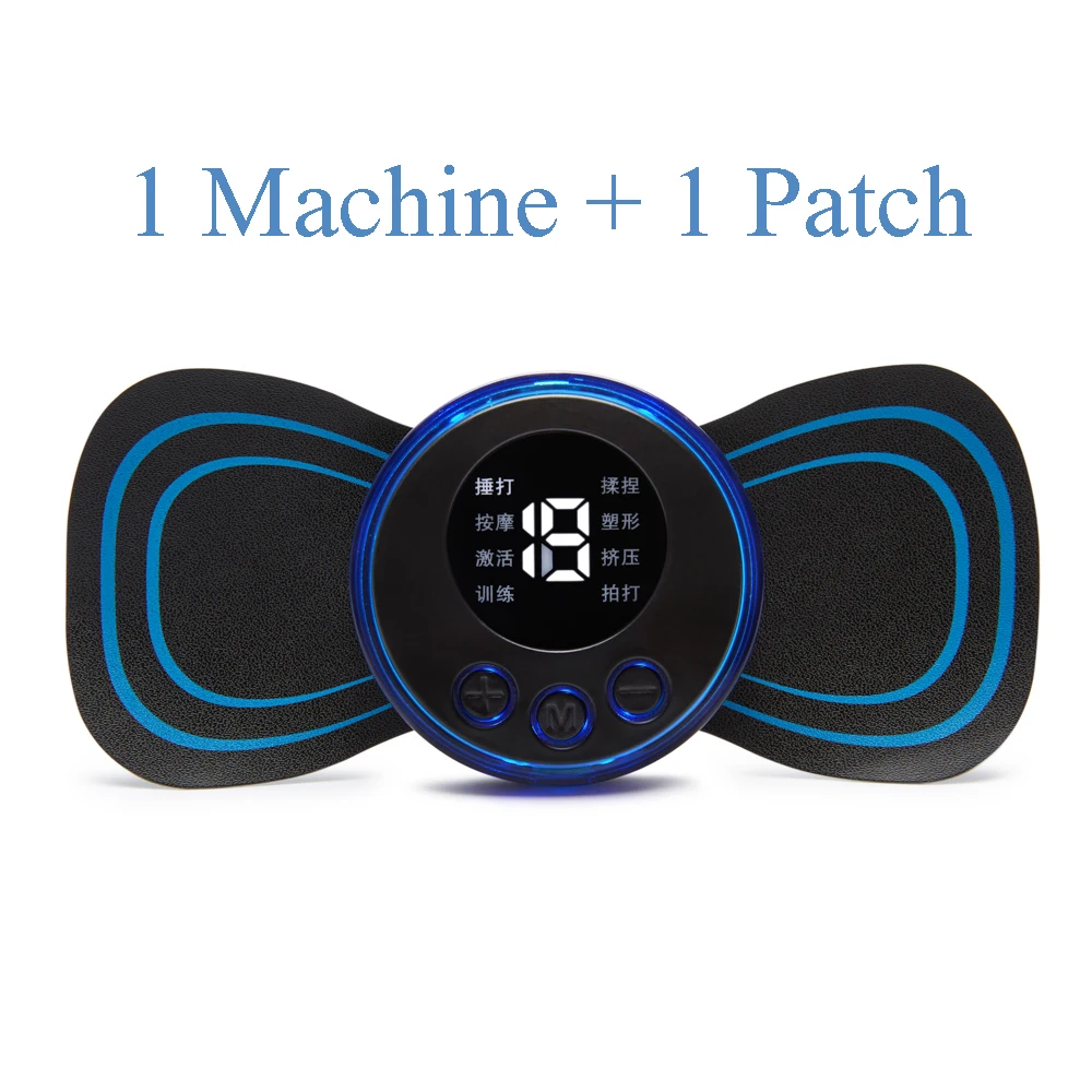 Mini Massageador Elétrico De Pulso Para Pescoço Ems Com Visor Lcd, 8 Modos Massagem Cervical, Ferramenta Portátil Alívio Da Dor Muscular E Corporal
