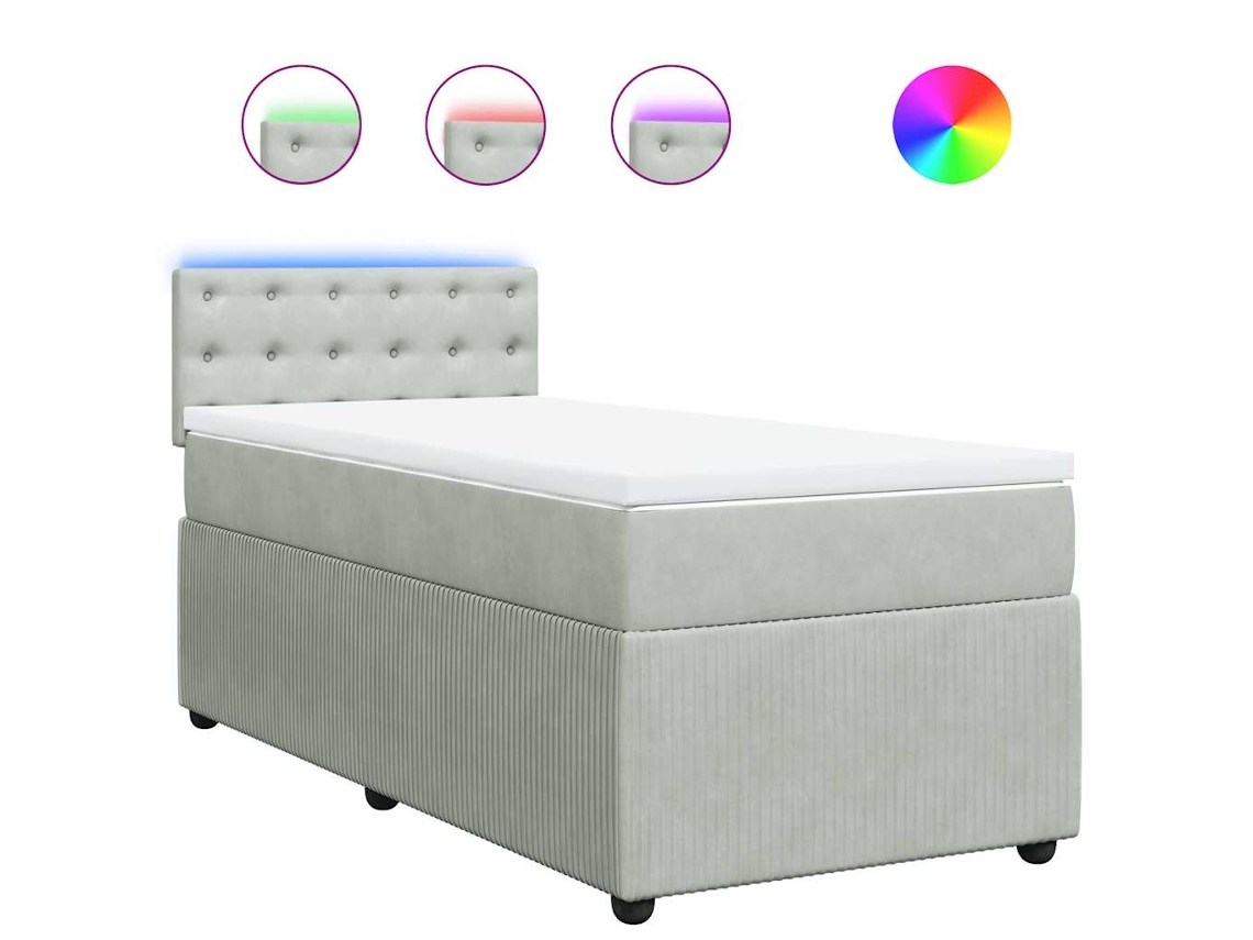 Box Spring Bed, Box Spring Beds Vidaxl Cinzeto Veludo (100 X 200 Cm)