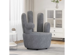 Vidaxl Cadeira Em Forma De Mão Veludo Cinzento