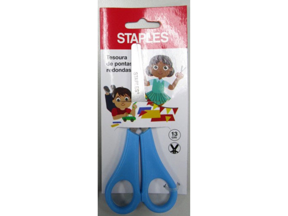 Tesoura Escolar STAPLES 13 Cm Azul