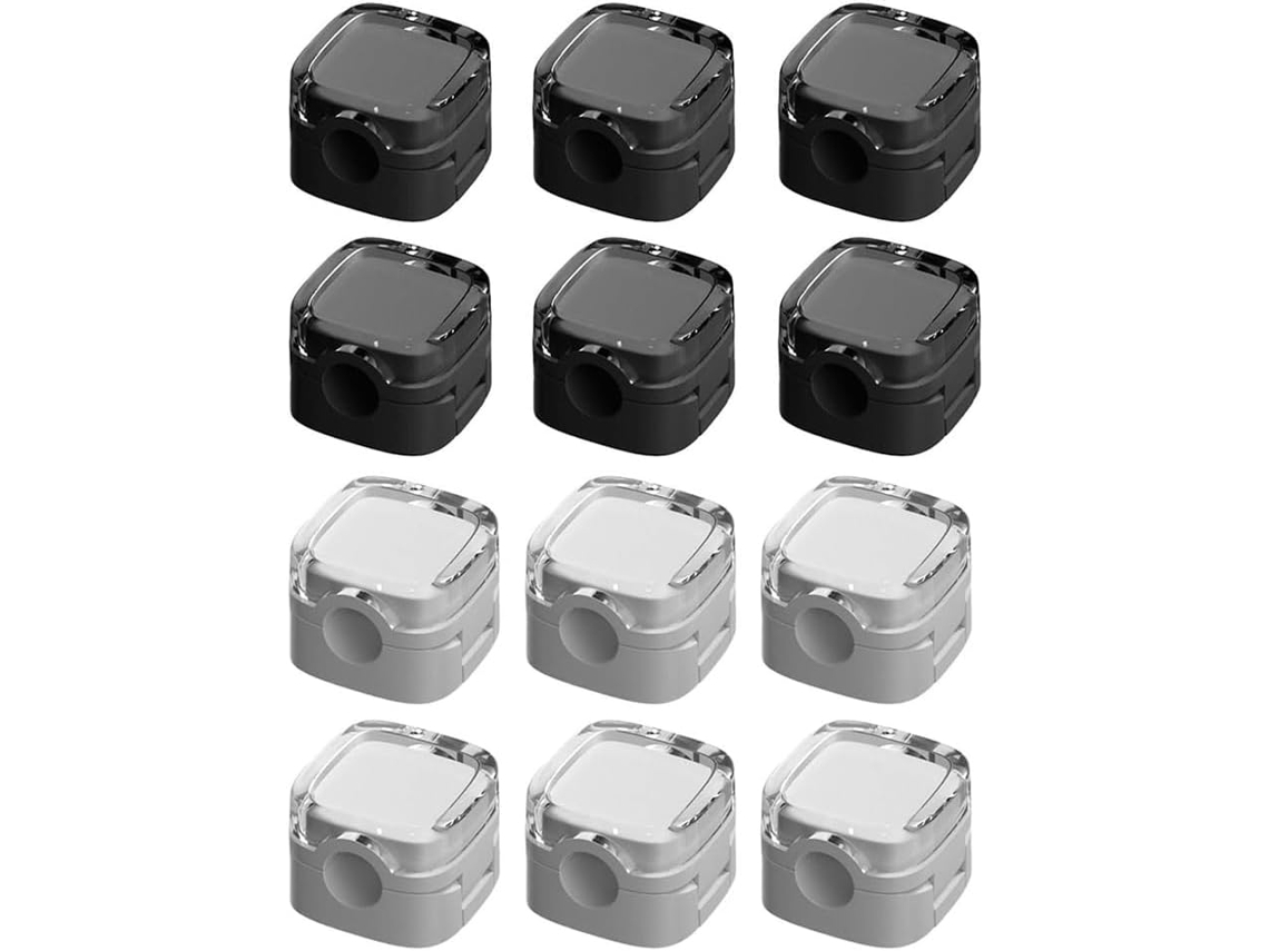 Conjunto de 12 Clipes Magnéticos para Gerenciamento de Cabos com Adesivo Forte, para Ocultar Cabos. SFUSHOS