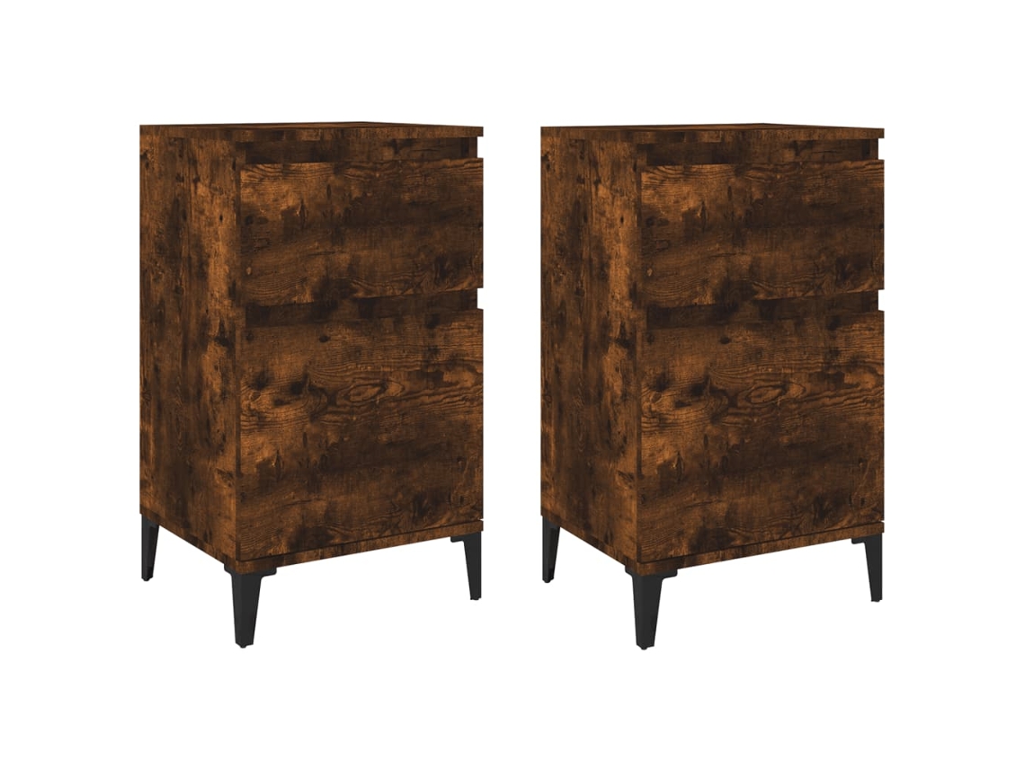 Bedside Cabinet, Bedside Cabinets Vidaxl Marrom Madeira Processada (n/a)