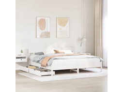 Vidaxl Cama Sem Colchão 180x200 Cm Madeira De Pinho Maciça Branco