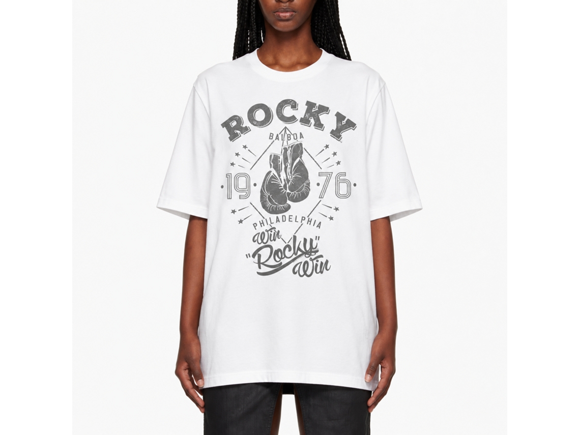Rockinstone Rocky Movie White Adult T-shirt Size:l