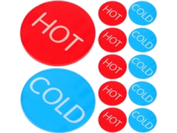 Indicadores De Água Quente E Fria Em Acrílico Hemoton Para Torneiras Cozinha – 10 Pares Reutilizáveis Com Adesivo Dupla