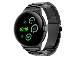 Pulseira para Google Pixel Watch 1/2, resistente e em aço inoxidável, 41 mm (preto) czhhmart