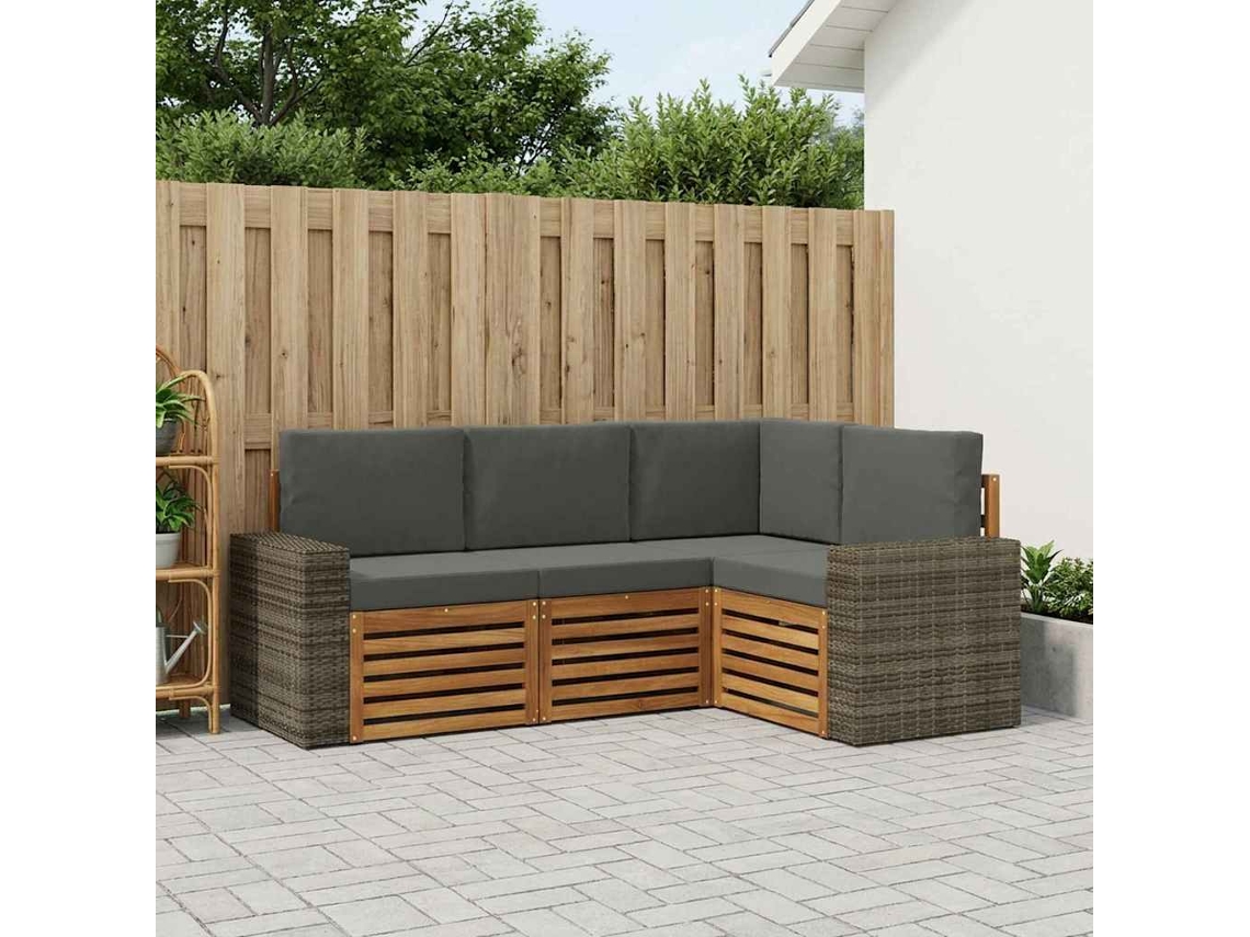 Vidaxl Conjunto De Sofás Para Exterior 4 Unid. Poliéster