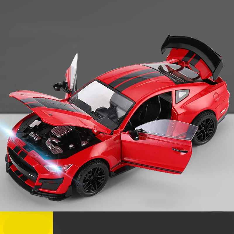 (vermelho) Ford Mustang Gt500 1:18 Modelo Em Liga Metálica