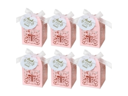 Caixa de Doces com Furo LAXISCREED, Estilo Novo para Casamentos, 50 Unidades Pink