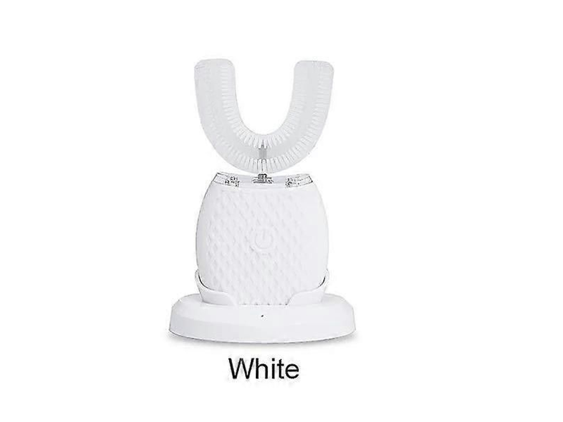 Escova de Dentes Elétrica Sônica Silicone em Formato U para Limpeza Bucal 360 ​​graus, com Luz Azul Fria e Funçã o Clareamento Dental. GOKOCO