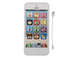 Primerox smartphone Brinquedo Infantil com Tela Touch, Luzes Led, Música e 8 Modos de Aprendizagem Branco