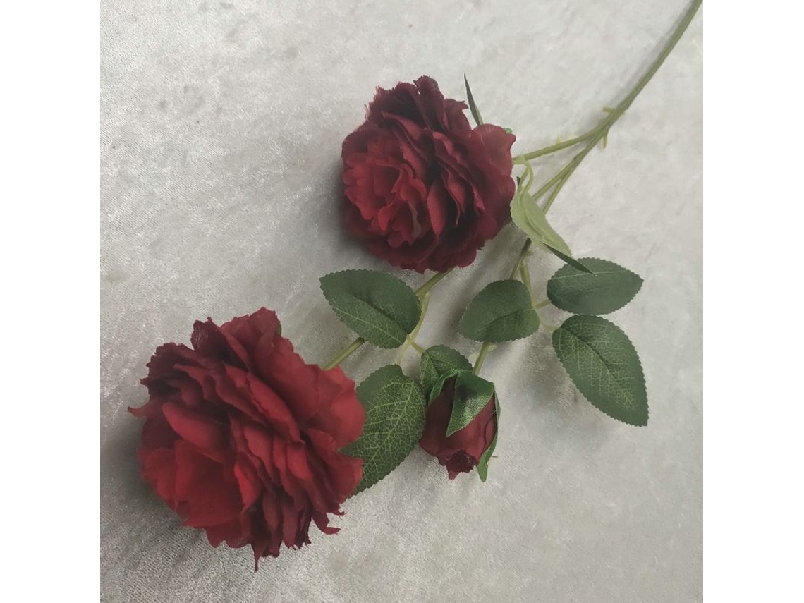 2026 ramo Artificial de 6 Peonías Rojas Oscuras, Decoración para Hogar, Bodas Y Fiestas, 70cm, 3 Cabezas por Rama