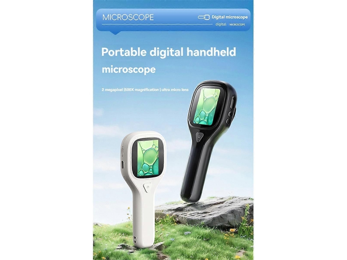 Microscópio Digital Portátil Com Led, Tela De 20 Polegadas, Branco