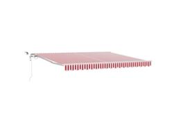 Toldo Retrátil Vermelho e Branco 400x350 Cm Poliéster Metal MAISON EXCLUSIVE