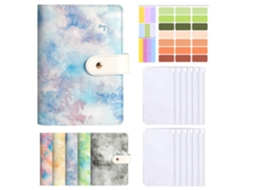 A6 Zipper Pouch Binder With Buckle, Pu Leather Oil Painting Creative Journal, Cash Budget Notebook – Oil Paint Tie Dye