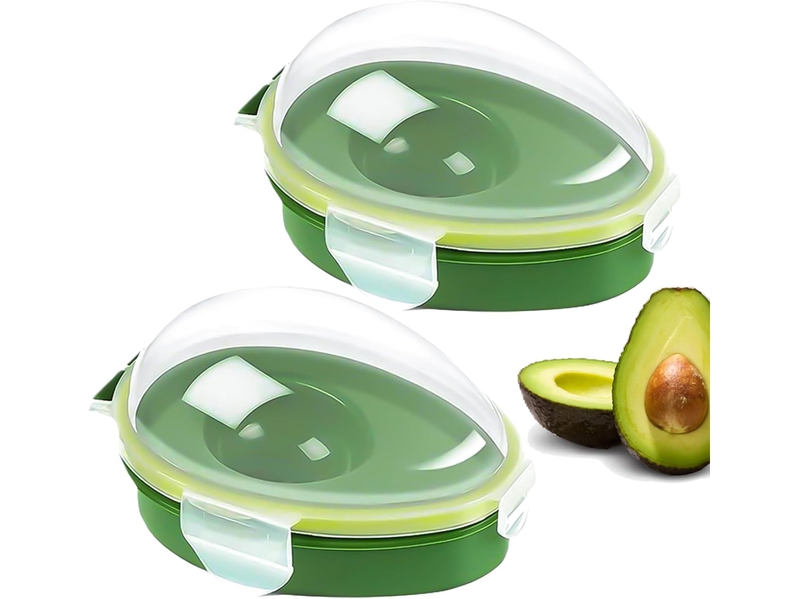 Contenedor Reutilizable Para Almacenar Aguacates, 2 Piezas, Verde