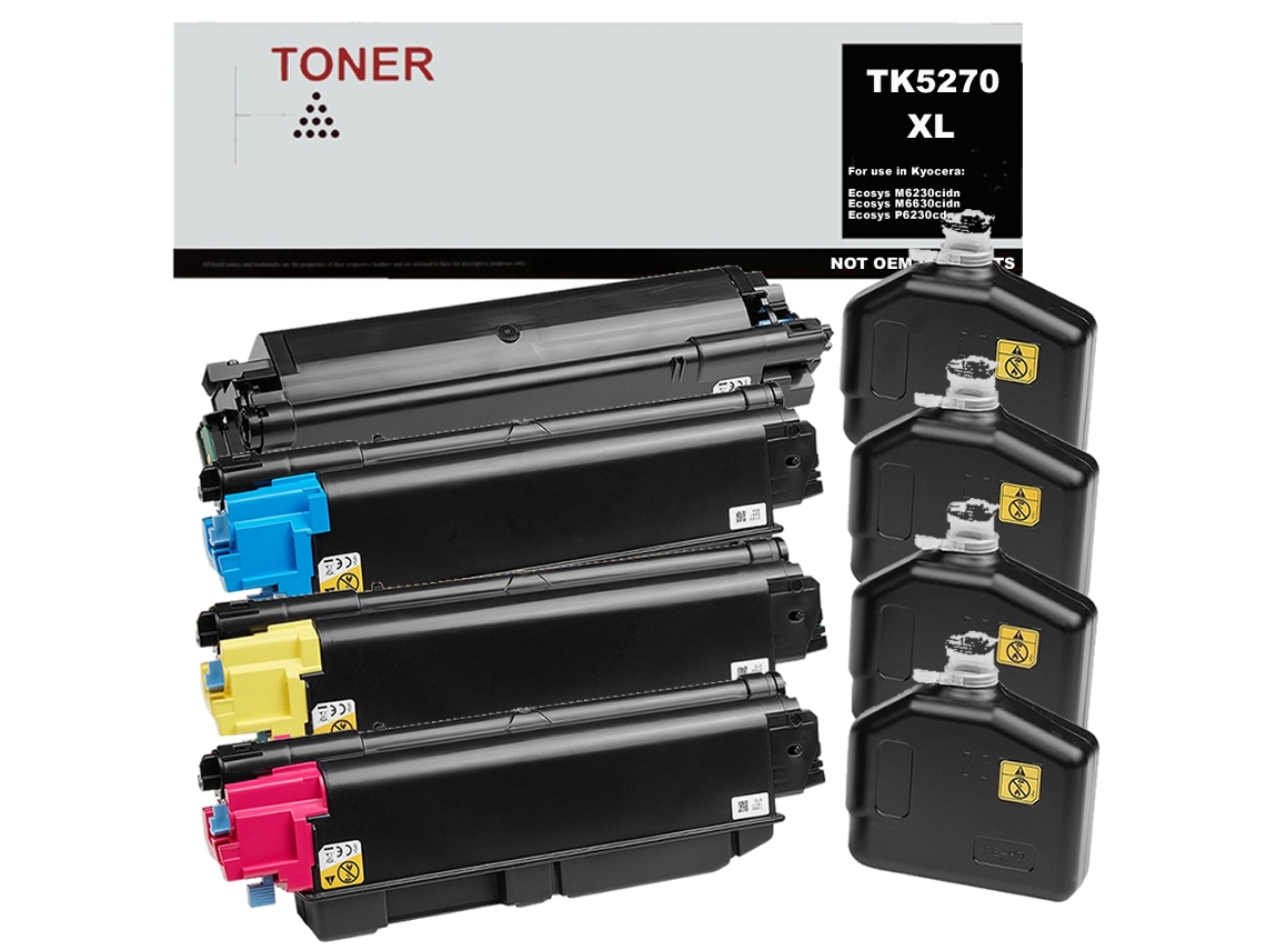 Pack 4 Cartuchos de Toner Compatível com Kyocera Tk5270 Xl