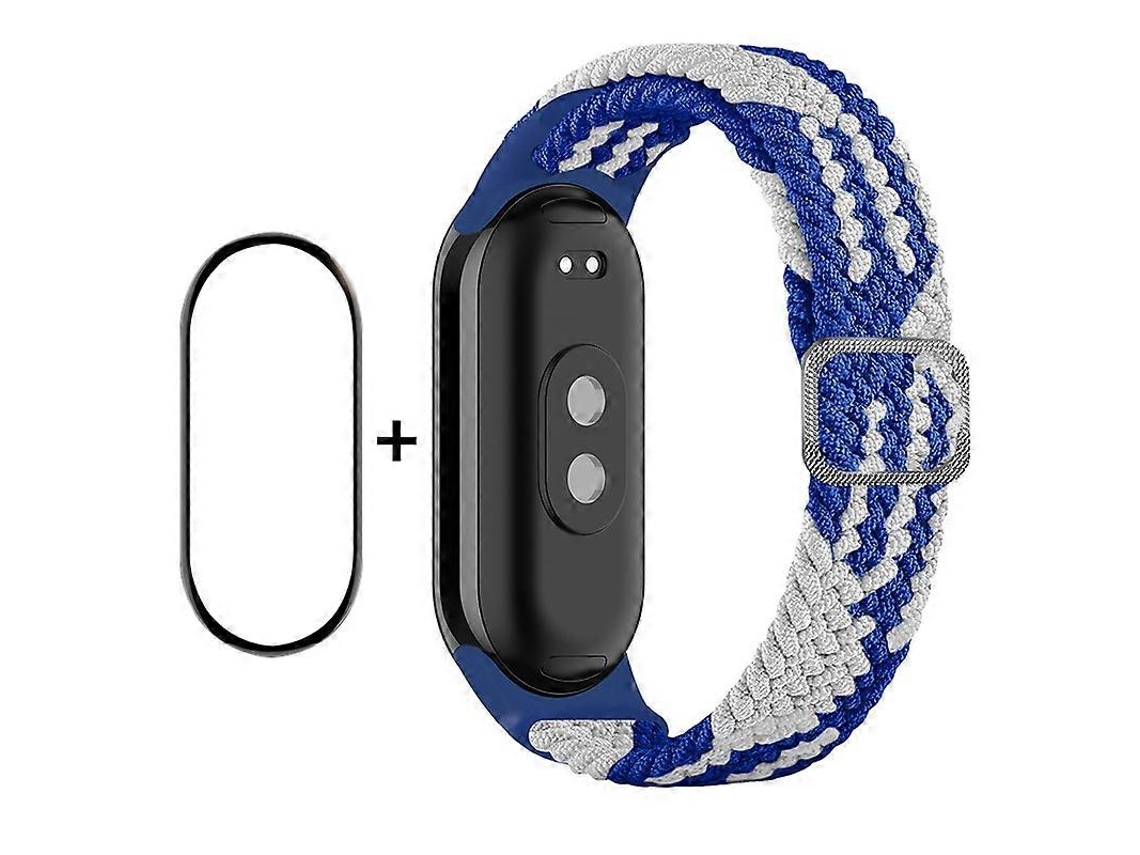 Para Xiaomi Mi Band 8, Enkay Hat-prince 2 Em 1: Protetor De Tela Com Cobertura Total + Pulseira De Nylon Trançado Elástica