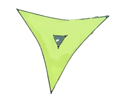 Rede triangular de acampamento portátil para múltiplas pessoas 280x280x280cm verde S/MARCA