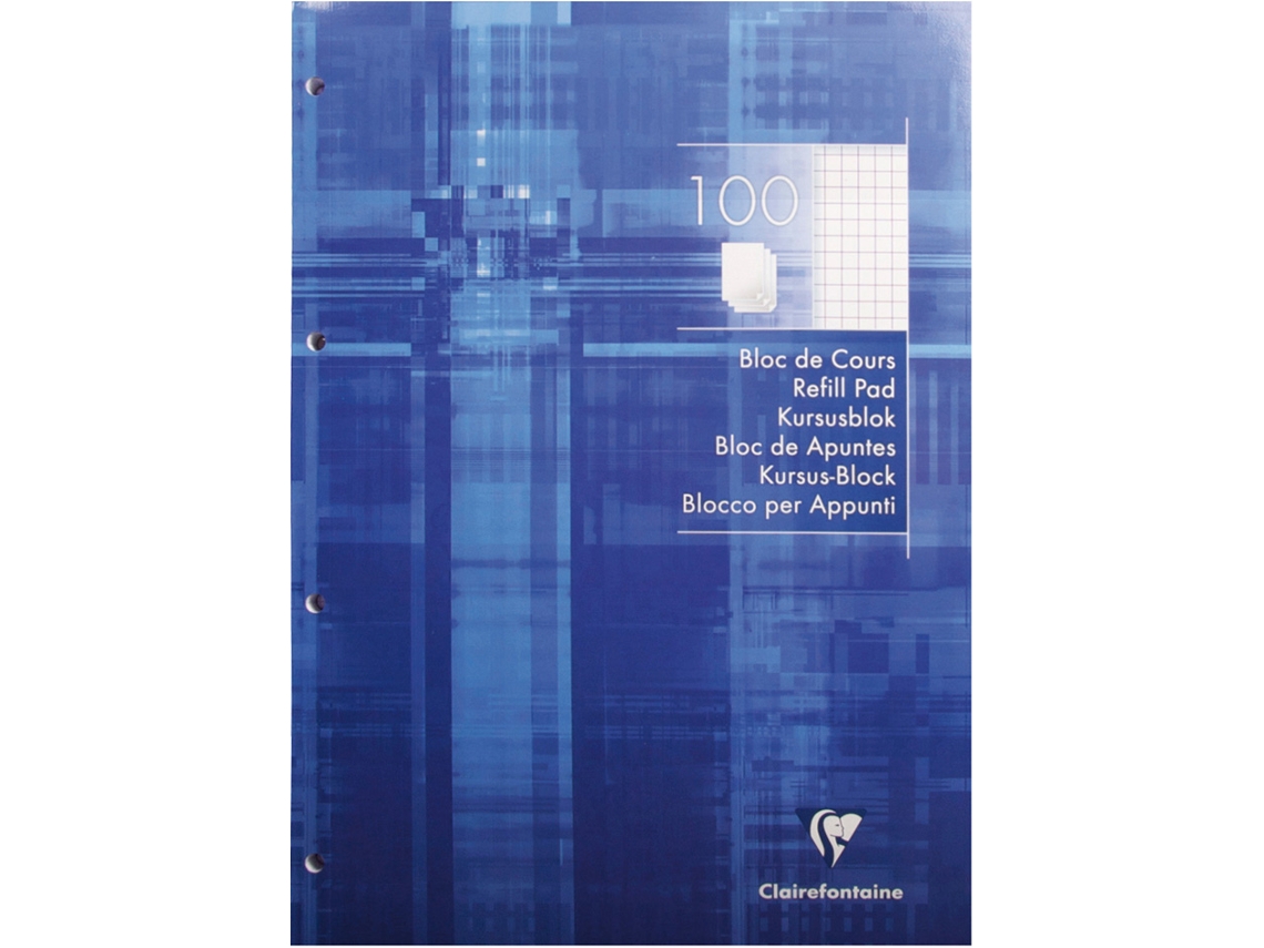 Bloco Escolar CLAIREFONTAINE Din A4 Quadrado 100 Folhas