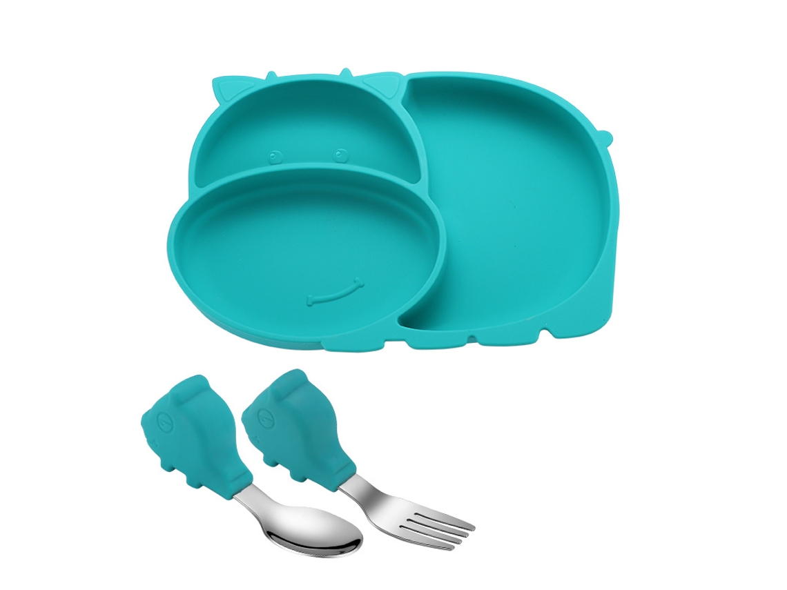 Prato Dividido em Silicone para Crianças Prato Portátil com Sucção Antiderrapante NEVEANCE