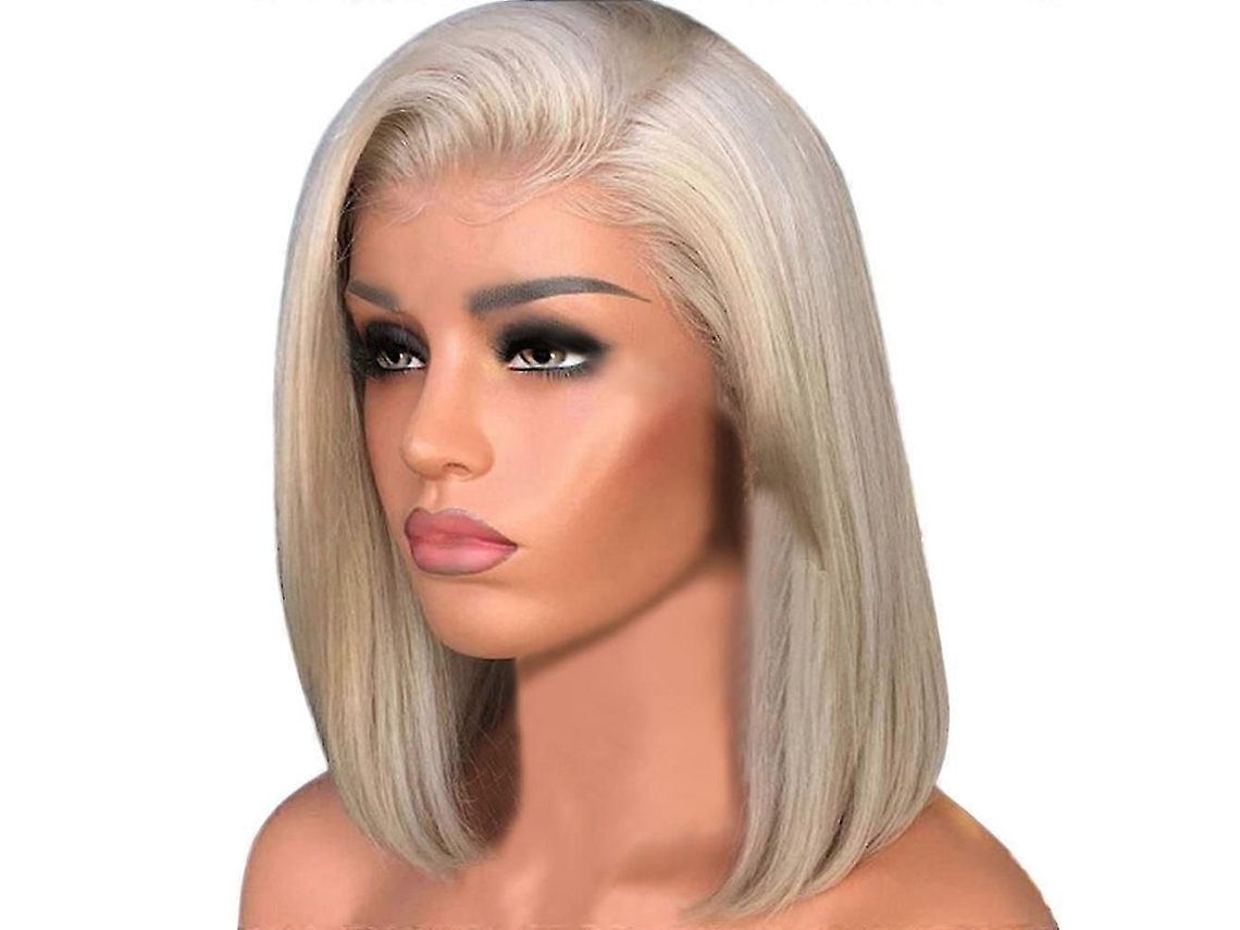 Peruca Feminina da Moda, Dourada, de Cabelo Sintético, Curta e Lisa. TAISHENGDA