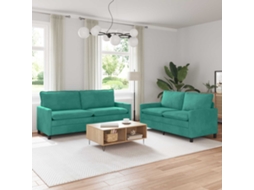 Vidaxl Conjunto De Sofás 2 Unid. Turquesa Veludo