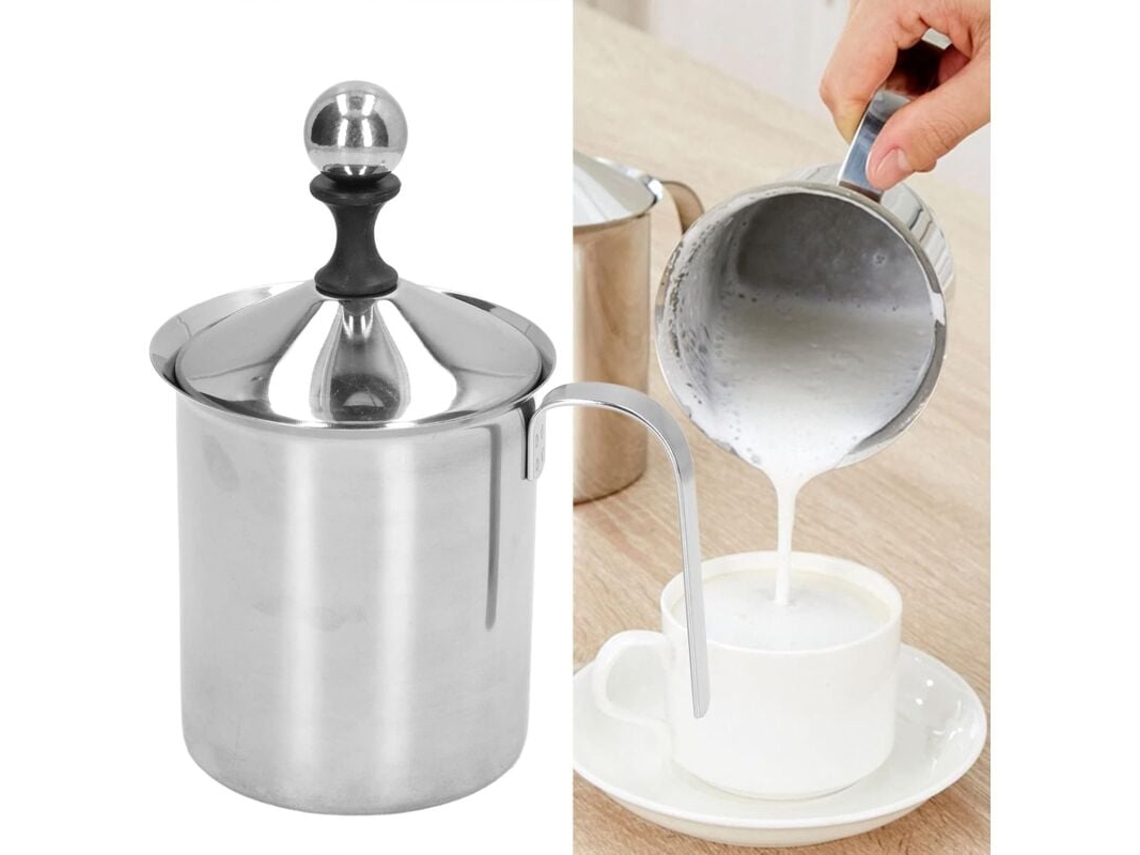 Espumador De Leite Manual Com Estrutura Em Aço Inoxidável Dupla Malha Para Uma Espuma Cremosa, Ideal Café.