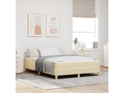 Vidaxl Cama Box Com Colchão Creme 140 X 190 Cm Tecido