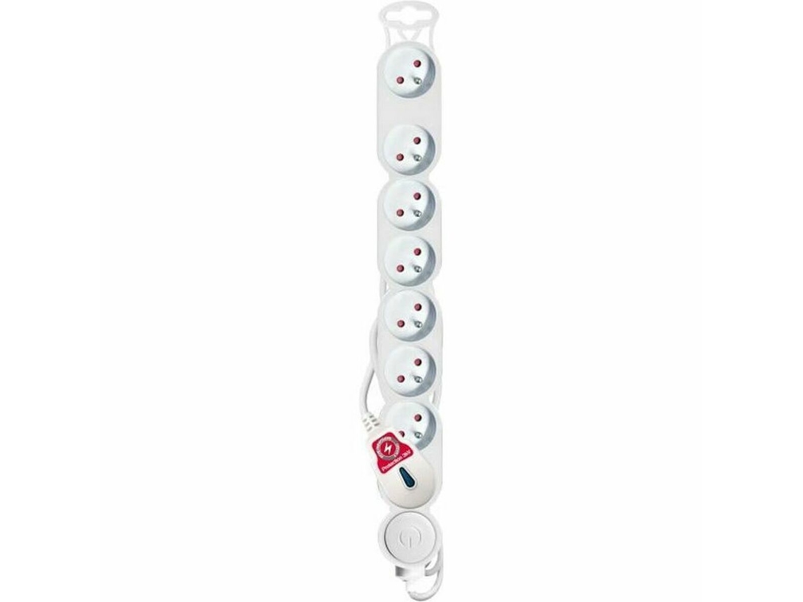 Extensão com 8 Tomadas com Interruptor Home Branco