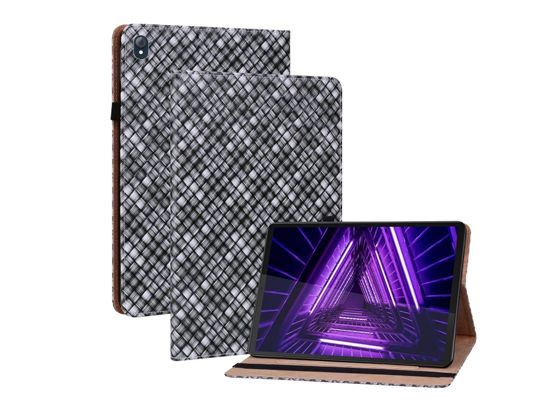 Capa De Couro Trançado Colorido Halinuia Com Suporte Para Lenovo Tab K10