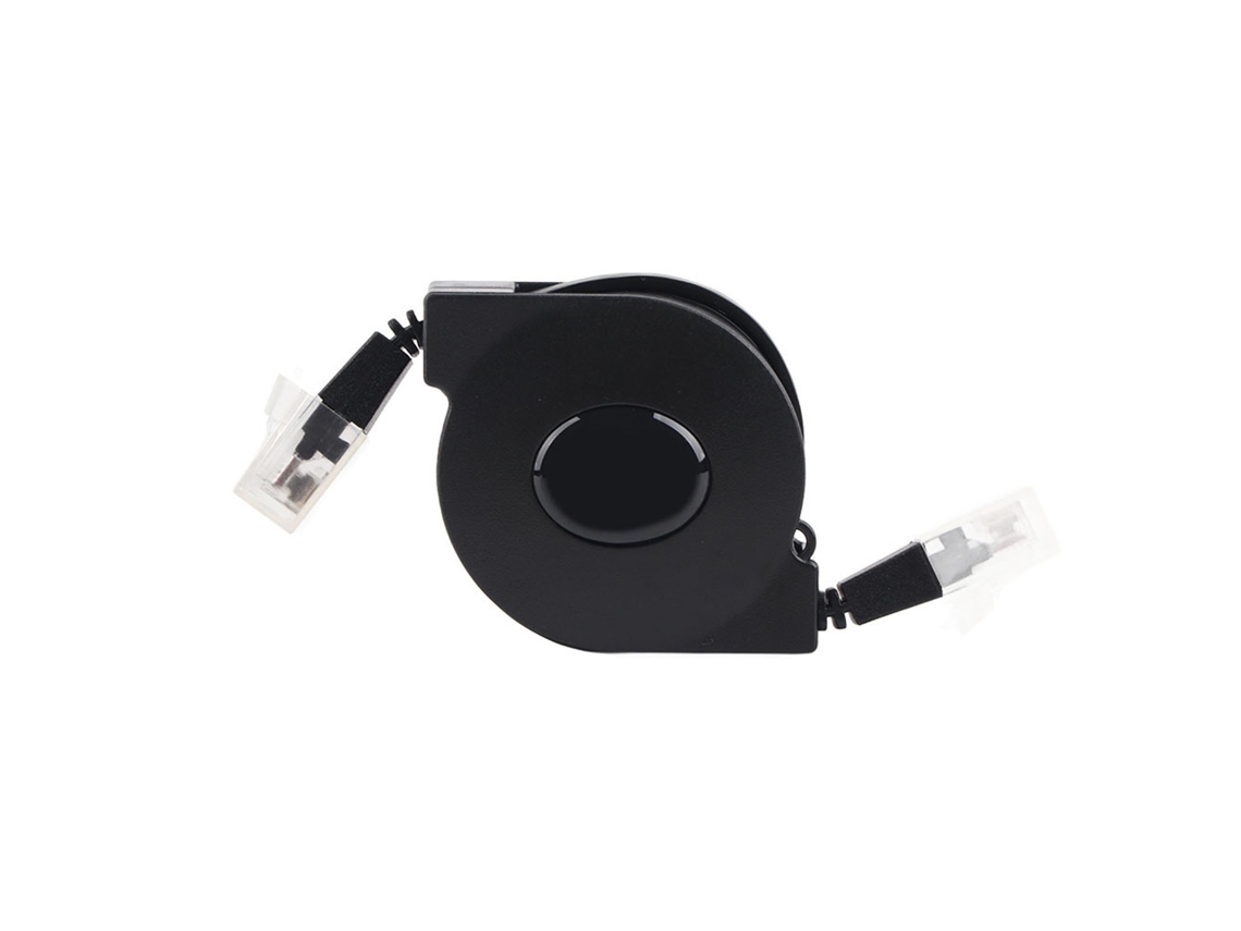 Cabo De Rede Lan Cat6 Rj45 Retrátil Ajustável Novo Preto 1m