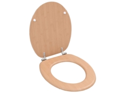 Vidaxl Assento De Sanita Com Tampa Mdf Design Bambu