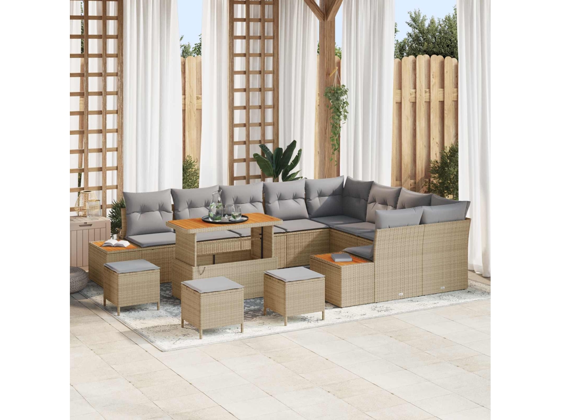 Vidaxl Conjunto De Sofá De Jardim 13 Unid. 12-número De Lugares