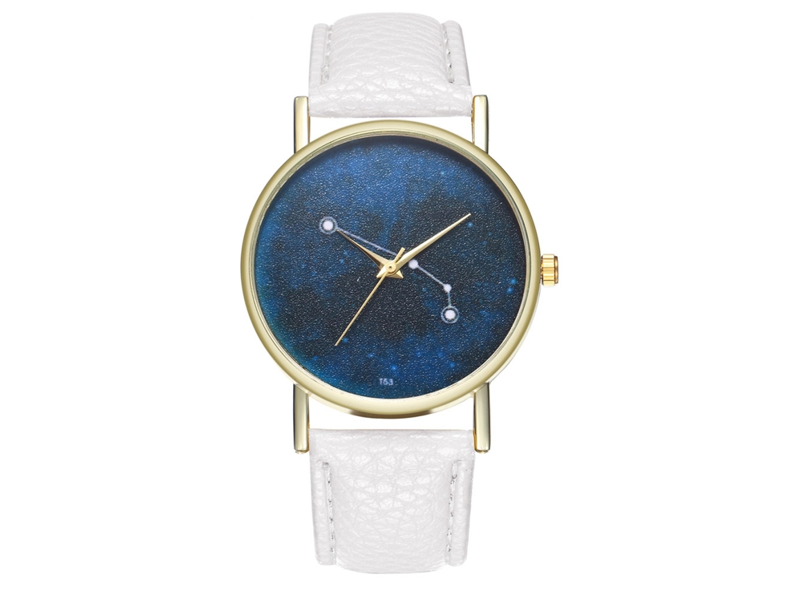 Relógio de Pulso Analógico de Quartzo Zhoulianfa com Pulseira Pu Estilo Simples (branco)