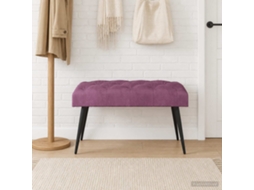 Vidaxl Banco Com Botões Estofados Roxo 80 X 40 X 46 Cm Veludo