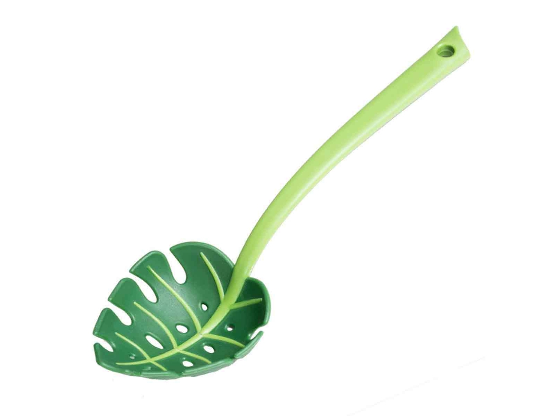 KOFIHETY Colher De Sopa Com Design De Folha Verde E Tartaruga, Colher De 11,8 Polegadas Para Uso Doméstico
