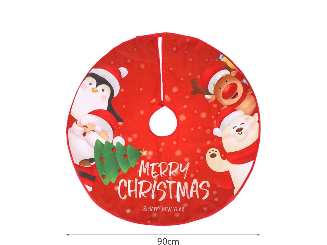 Tapete Para Árvore De Natal De 90 Cm Em Tecido Vermelho E Branco, Base Protetora Para Árvore De Natal, Decoração Para Festas De Na Aquaforge