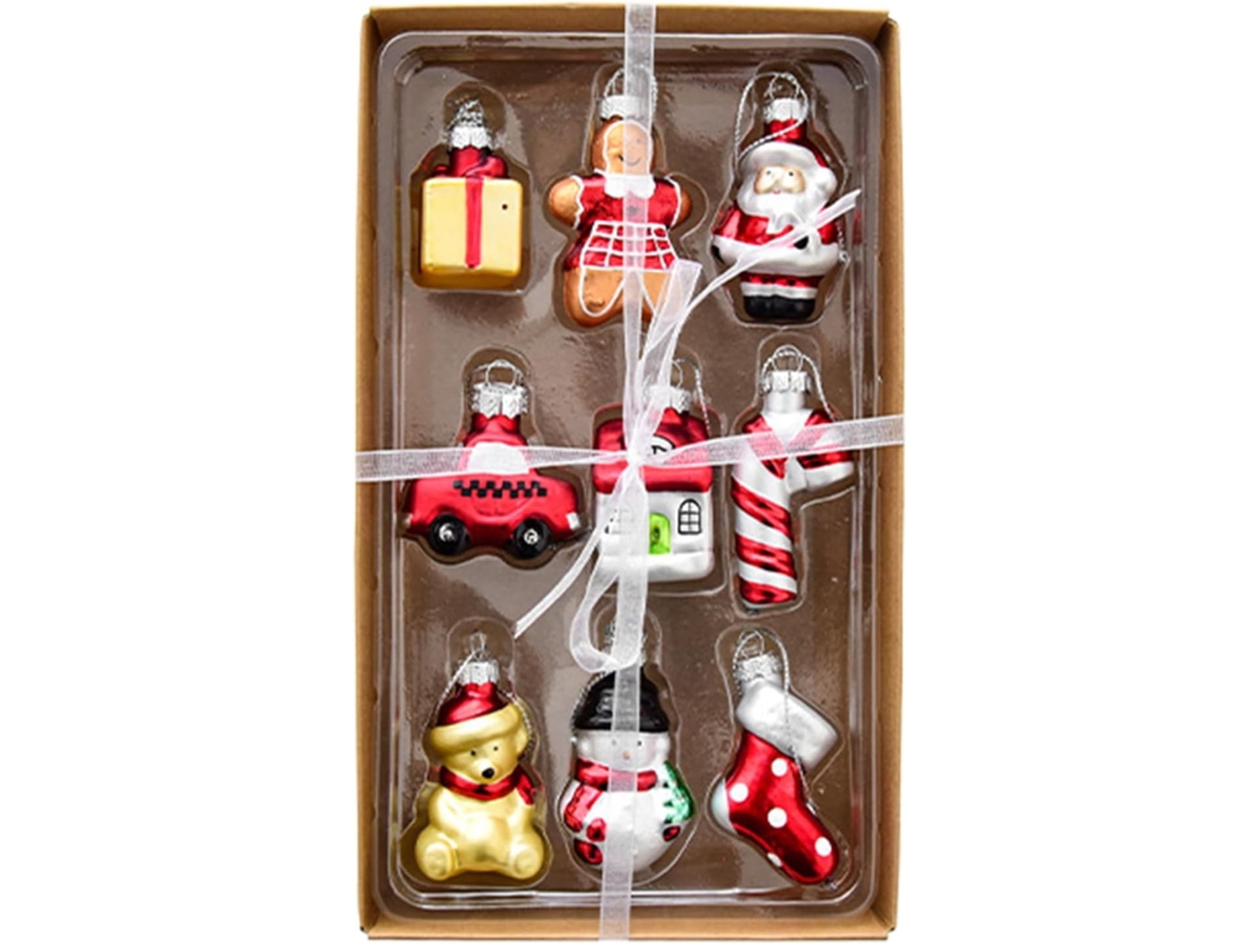Papai Noel Para Árvore De Natal | Enfeite De Vidro | Papai Noel - Conjunto De 9