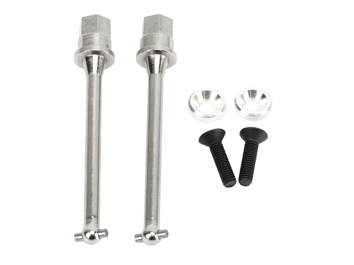 Mali 2 Pcs Eixo de Transmissão Traseiro para Carro Rc Axial Yeti Jr 1/18 Acessório de Reposição Prata