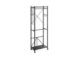 Cabideiro de Chão com Rodas Preto 175x60.5x32.5 Cm SOBUY